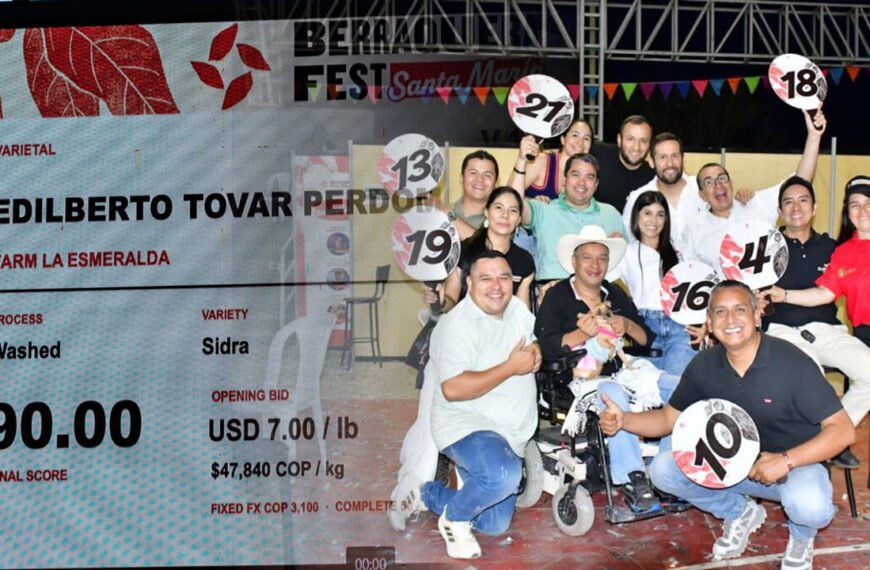 Café de Santa María alcanza el histórico precio de 116 dólares la libra